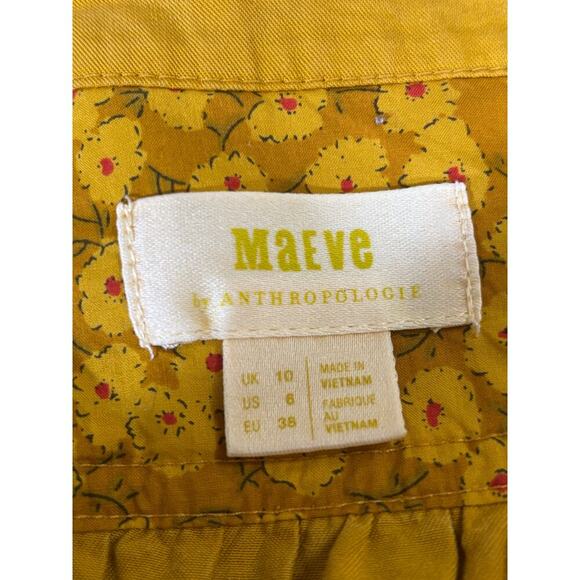 Maeve mustard Gold Rush shirtdress, small, artsy, fall, transitional, utility - Picture 5 of 6